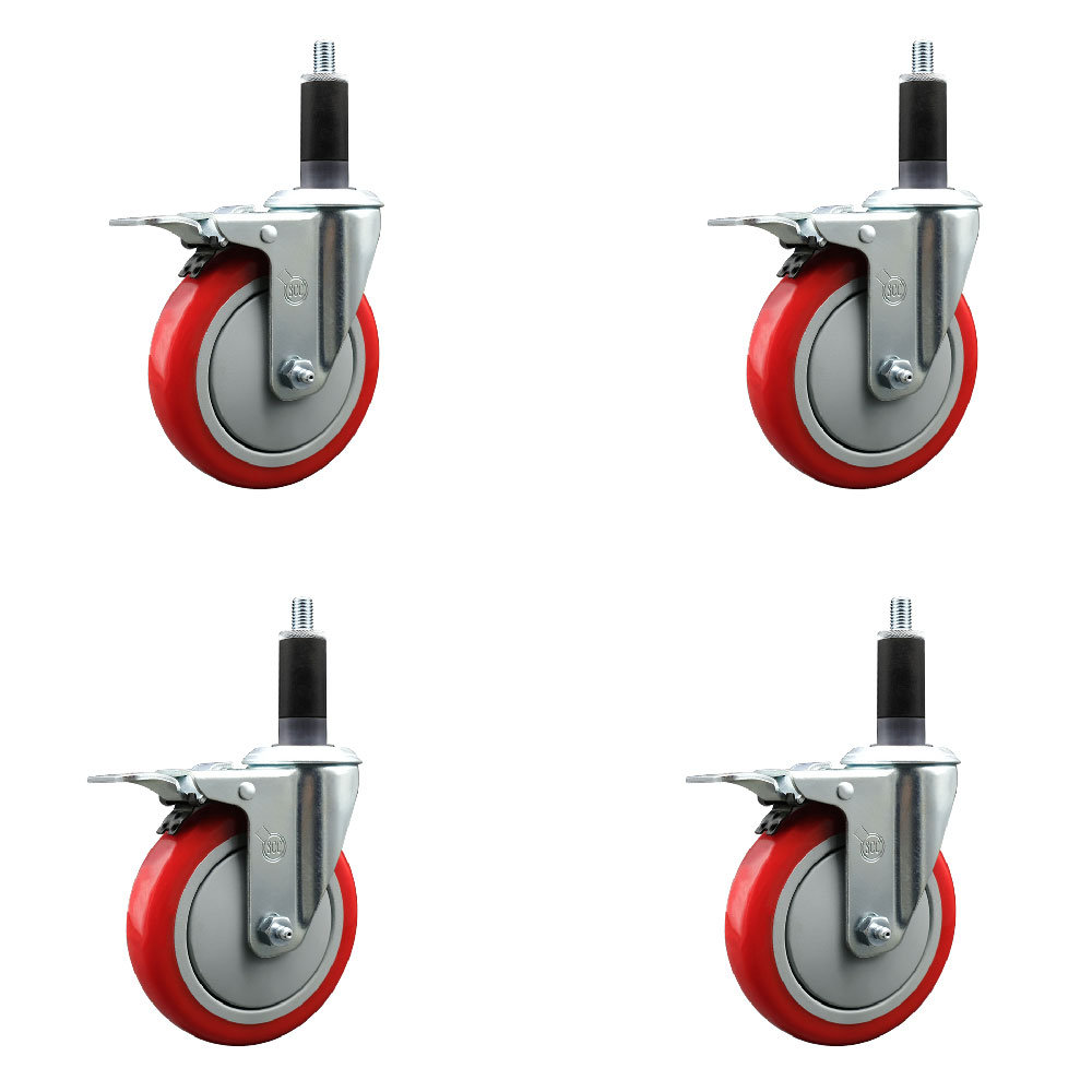 Service Caster Inch Poly Swivel Inch Expanding Stem Caster Set